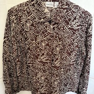 Chico's Geometric Brown and Cream Top